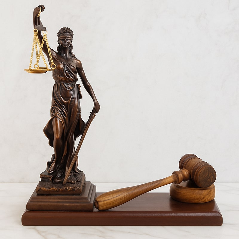 ست چکش و مجسمه فرشته عدالت نفیس و باکیفیت